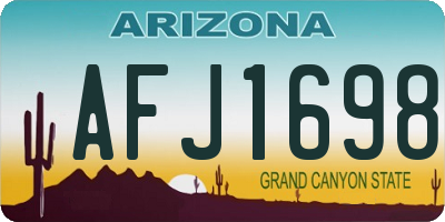 AZ license plate AFJ1698