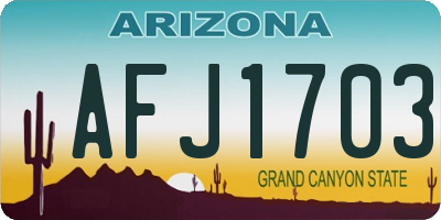 AZ license plate AFJ1703
