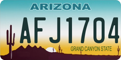 AZ license plate AFJ1704