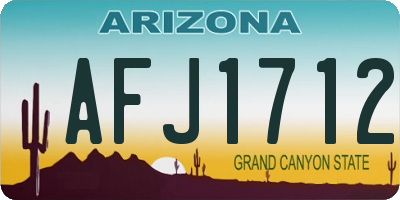 AZ license plate AFJ1712