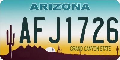 AZ license plate AFJ1726