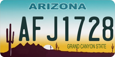 AZ license plate AFJ1728