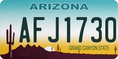 AZ license plate AFJ1730