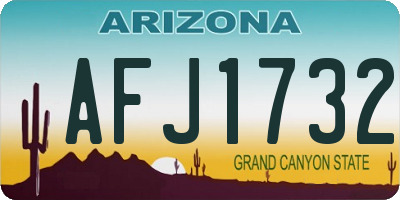 AZ license plate AFJ1732