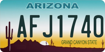AZ license plate AFJ1740