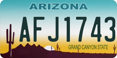 AZ license plate AFJ1743