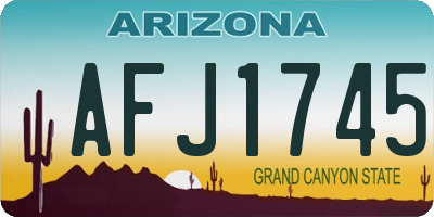 AZ license plate AFJ1745