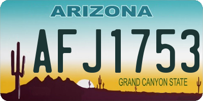 AZ license plate AFJ1753