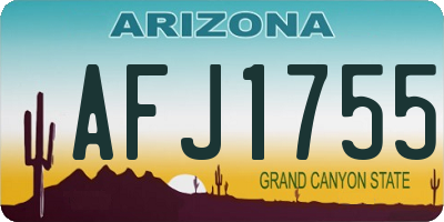 AZ license plate AFJ1755
