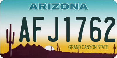AZ license plate AFJ1762