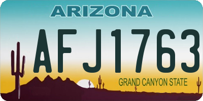 AZ license plate AFJ1763