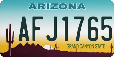 AZ license plate AFJ1765