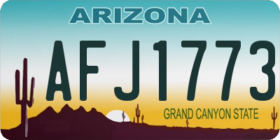 AZ license plate AFJ1773