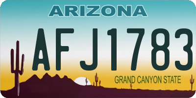 AZ license plate AFJ1783