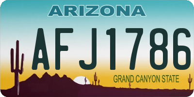 AZ license plate AFJ1786