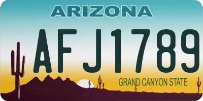 AZ license plate AFJ1789
