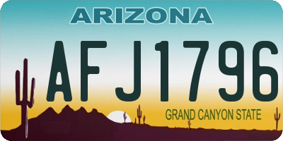 AZ license plate AFJ1796