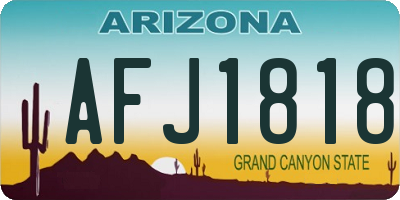 AZ license plate AFJ1818