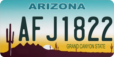 AZ license plate AFJ1822