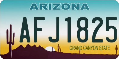 AZ license plate AFJ1825