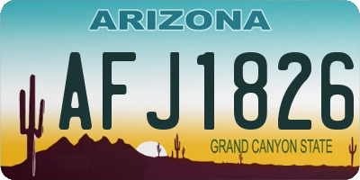 AZ license plate AFJ1826