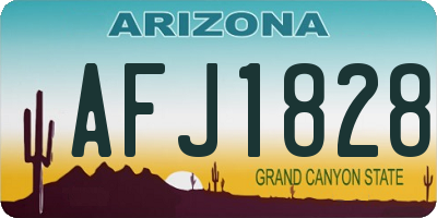 AZ license plate AFJ1828