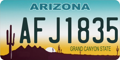 AZ license plate AFJ1835