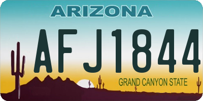 AZ license plate AFJ1844
