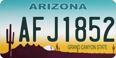 AZ license plate AFJ1852
