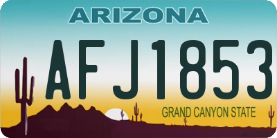 AZ license plate AFJ1853
