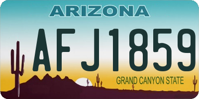 AZ license plate AFJ1859
