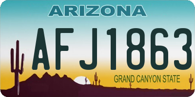 AZ license plate AFJ1863