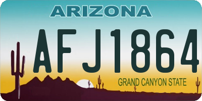 AZ license plate AFJ1864