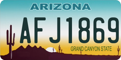 AZ license plate AFJ1869