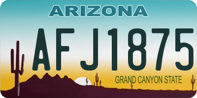 AZ license plate AFJ1875