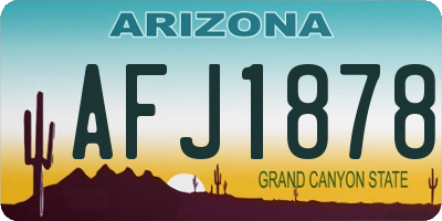AZ license plate AFJ1878