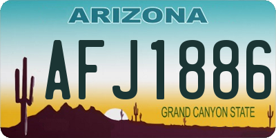 AZ license plate AFJ1886
