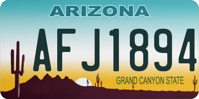 AZ license plate AFJ1894