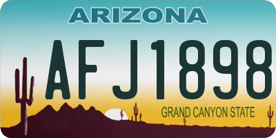 AZ license plate AFJ1898