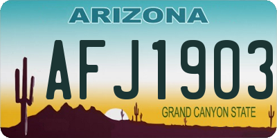 AZ license plate AFJ1903