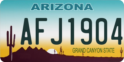 AZ license plate AFJ1904