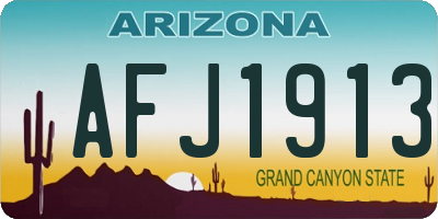 AZ license plate AFJ1913