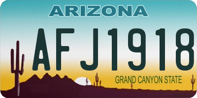 AZ license plate AFJ1918