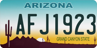 AZ license plate AFJ1923