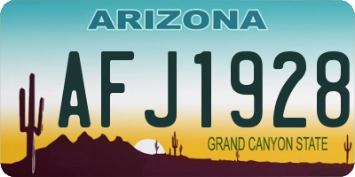 AZ license plate AFJ1928