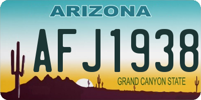 AZ license plate AFJ1938
