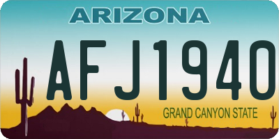 AZ license plate AFJ1940