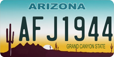 AZ license plate AFJ1944