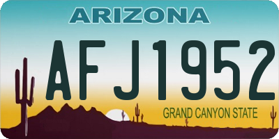 AZ license plate AFJ1952
