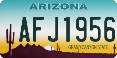 AZ license plate AFJ1956